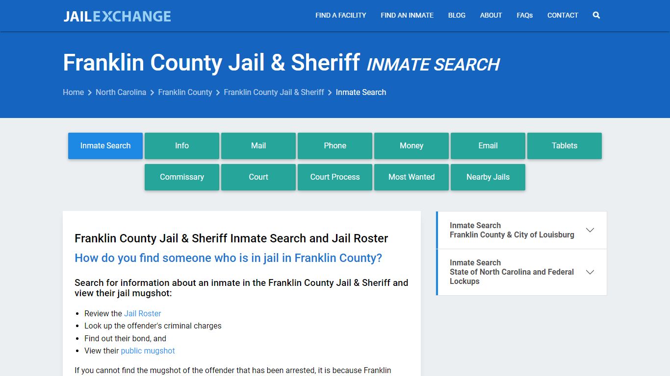 Franklin County Jail & Sheriff Inmate Search - Jail Exchange